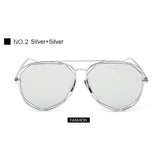 Womens 'Seven' Shaped Silver & Gold Sunglasses Astroshadez-ASTROSHADEZ.COM-Silver Silver-ASTROSHADEZ.COM