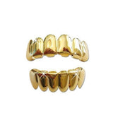 Diamond Gold Color Plated Hip Hop Teeth Grills Caps Top & Bottom Grill Set Gold Four face out Grillz Ship from US-ASTROSHADEZ.COM-Classic teeth Gold-China-ASTROSHADEZ.COM