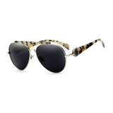 Womens 'French' Oversized Aviator Style Sunglasses Astroshadez-ASTROSHADEZ.COM-Leopard Frame Grey-ASTROSHADEZ.COM