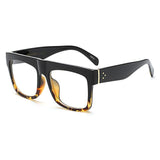 Unisex 'Common' Rapper Square Flat Brow Sunglasses Astroshadez-ASTROSHADEZ.COM-Black Leopard Clear-ASTROSHADEZ.COM