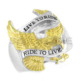 Live To Ride Eagle Biker Ring Stainless Steel Ring Jewelry Silver Gold Classic Motor cycles Biker Men Ring SWR0005A-ASTROSHADEZ.COM-7-Gold-ASTROSHADEZ.COM