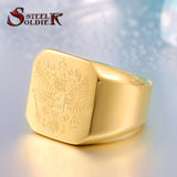 DOUBLE EAGLE RUSSIAN MC BIKER Stainless Steel Silver Gold Ring Mens-ASTROSHADEZ.COM-7-gold color-ASTROSHADEZ.COM