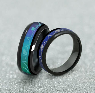 Stainless Steel Black Mood Electrocardiogram Change Color Temperature Heartbeat-ASTROSHADEZ.COM-ASTROSHADEZ.COM