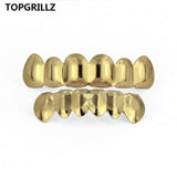 Diamond Pure Gold Color Plated HIP HOP Teeth Grillz Top & Bottom Grill Set With silicone Vampire Teeth ship from US-ASTROSHADEZ.COM-Classic Set-China-ASTROSHADEZ.COM