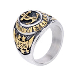 USN US NAVY VETERAN Stainless Steel Silver Gold Ring Mens-ASTROSHADEZ.COM-ASTROSHADEZ.COM