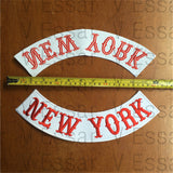 Motorcycle Club NEW YORK Custom Bottom Rocker Red Font Embroidery-ASTROSHADEZ.COM-ASTROSHADEZ.COM