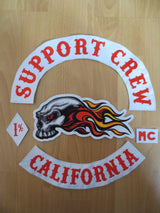 SUPPORT CREW CALIFORNIA MC PATCH SET MOTORCYCLE VEST JACKET SEW ON-ASTROSHADEZ.COM-ASTROSHADEZ.COM