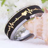 EKG ECG ELECTROCARDIOGRAM Fashion Tungsten CARBIDE Ring WEDDING-ASTROSHADEZ.COM-ASTROSHADEZ.COM