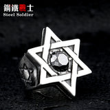 STAR OF DAVID RED GEM Stainless Steel Silver Gold Ring Mens-ASTROSHADEZ.COM-ASTROSHADEZ.COM