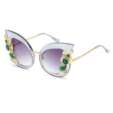 Womens 'Flora' Flower Cateye Sunglasses Astroshadez-ASTROSHADEZ.COM-Clear Grey F Grey-ASTROSHADEZ.COM