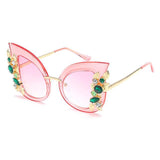 Womens 'Flora' Flower Cateye Sunglasses Astroshadez-ASTROSHADEZ.COM-Pink Frame Pink-ASTROSHADEZ.COM