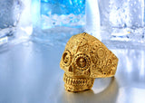 Mens Gothic Skull Carving Cross Muertes Stainless Steel Silver Gold Ring Mens-ASTROSHADEZ.COM-ASTROSHADEZ.COM