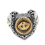 Illuminati Pyramid Eye Symbol U-Shaped Horseshoe Ring Masonic Biker Silver Gold-ASTROSHADEZ.COM-ASTROSHADEZ.COM