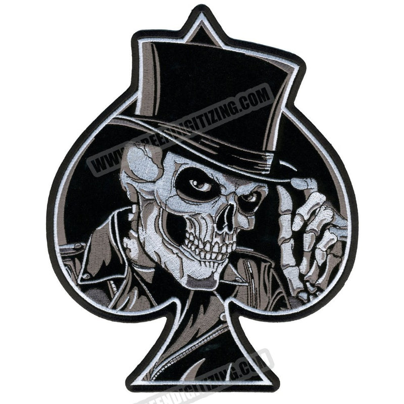 Biker Life Skull 8 Ball Aces and Dice Patch, Biker Skull Patches