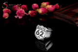 ROUTE 62 ZA Stainless Steel Silver Gold Ring Mens-ASTROSHADEZ.COM-ASTROSHADEZ.COM