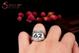 ROUTE 62 ZA Stainless Steel Silver Gold Ring Mens-ASTROSHADEZ.COM-ASTROSHADEZ.COM