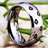 DOG CAT PAW PRINT Fashion Tungsten CARBIDE Ring WEDDING-ASTROSHADEZ.COM-ASTROSHADEZ.COM