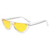 Unisex 'Cliff' Half Frame Flat Line Small Sunglasses Astroshadez-ASTROSHADEZ.COM-Clear Frame Yellow-ASTROSHADEZ.COM