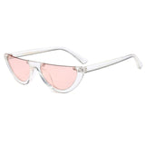 Unisex 'Cliff' Half Frame Flat Line Small Sunglasses Astroshadez-ASTROSHADEZ.COM-Clear Frame Pink-ASTROSHADEZ.COM