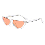 Unisex 'Cliff' Half Frame Flat Line Small Sunglasses Astroshadez-ASTROSHADEZ.COM-Clear Frame Orange-ASTROSHADEZ.COM