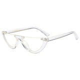 Unisex 'Cliff' Half Frame Flat Line Small Sunglasses Astroshadez-ASTROSHADEZ.COM-Clear Frame Clear-ASTROSHADEZ.COM