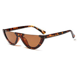 Unisex 'Cliff' Half Frame Flat Line Small Sunglasses Astroshadez-ASTROSHADEZ.COM-Leopard Frame Brown-ASTROSHADEZ.COM