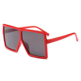 Womens 'Damnnn' X-Large Square Sunglasses-ASTROSHADEZ.COM-Red Black-ASTROSHADEZ.COM