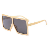 Womens 'Damnnn' X-Large Square Sunglasses-ASTROSHADEZ.COM-Beige Black-ASTROSHADEZ.COM