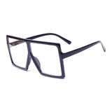 Womens 'Damnnn' X-Large Square Sunglasses-ASTROSHADEZ.COM-Black Clear-ASTROSHADEZ.COM