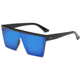 Unisex 'Ultimate' Large Flat Square Sunglasses Astroshadez-ASTROSHADEZ.COM-Black Frame Blue-ASTROSHADEZ.COM
