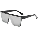 Unisex 'Ultimate' Large Flat Square Sunglasses Astroshadez-ASTROSHADEZ.COM-Black Frame Silver-ASTROSHADEZ.COM