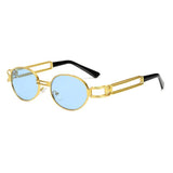 Womens 'Ari' Round Metal Frame Sunglasses Astroshadez-ASTROSHADEZ.COM-Blue Tinted-ASTROSHADEZ.COM