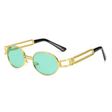 Womens 'Ari' Round Metal Frame Sunglasses Astroshadez-ASTROSHADEZ.COM-Green Tinted-ASTROSHADEZ.COM