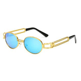 Womens 'Ari' Round Metal Frame Sunglasses Astroshadez-ASTROSHADEZ.COM-Blue Mirror-ASTROSHADEZ.COM