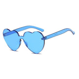 Unisex 'Mi Amor' Heart Shaped Rimless Clear Sunglasses Astroshadez-ASTROSHADEZ.COM-Blue-ASTROSHADEZ.COM