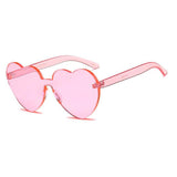 Unisex 'Mi Amor' Heart Shaped Rimless Clear Sunglasses Astroshadez-ASTROSHADEZ.COM-Pink-ASTROSHADEZ.COM