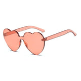 Unisex 'Mi Amor' Heart Shaped Rimless Clear Sunglasses Astroshadez-ASTROSHADEZ.COM-Wine Red-ASTROSHADEZ.COM