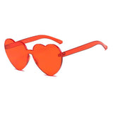 Unisex 'Mi Amor' Heart Shaped Rimless Clear Sunglasses Astroshadez-ASTROSHADEZ.COM-Red-ASTROSHADEZ.COM