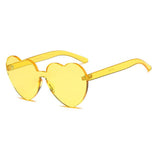 Unisex 'Mi Amor' Heart Shaped Rimless Clear Sunglasses Astroshadez-ASTROSHADEZ.COM-Yellow-ASTROSHADEZ.COM