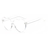 Unisex 'Mi Amor' Heart Shaped Rimless Clear Sunglasses Astroshadez-ASTROSHADEZ.COM-Transparent-ASTROSHADEZ.COM