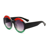 Womens 'Cardell' Round 2 Color Sunglasses Astroshadez-ASTROSHADEZ.COM-Red Green Grey-ASTROSHADEZ.COM