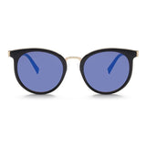 Womens 'Candi' Large Round Circle Sunglasses Astroshadez-ASTROSHADEZ.COM-Black Frame Blue-ASTROSHADEZ.COM