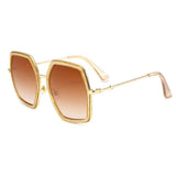 Womens 'Campbell' Large Full Frame Sunglasses Astroshadez-ASTROSHADEZ.COM-Champagne Tea-ASTROSHADEZ.COM