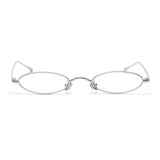 Unisex 'Elton J' Small Oval Circular Vintage Sunglasses Astroshadez-ASTROSHADEZ.COM-Silver Clear-ASTROSHADEZ.COM
