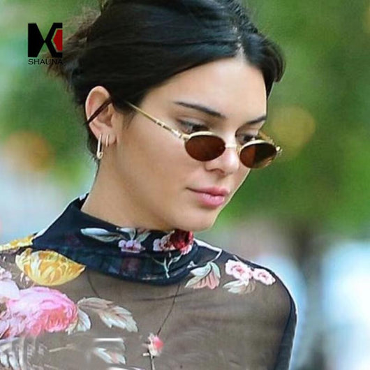 Unisex 'Kendall Jenner' Small Oval Shape Vintage Sunglasses Astroshade –