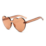 Unisex 'Mi Amor' Heart Shaped Rimless Clear Sunglasses Astroshadez-ASTROSHADEZ.COM-Tea-ASTROSHADEZ.COM