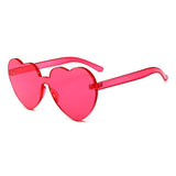Unisex 'Mi Amor' Heart Shaped Rimless Clear Sunglasses Astroshadez-ASTROSHADEZ.COM-Rose-ASTROSHADEZ.COM