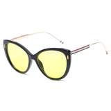 Womens 'Corsa' Cat Eye Sunglasses Astroshadez-ASTROSHADEZ.COM-Black Frame Yellow-ASTROSHADEZ.COM