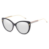 Womens 'Corsa' Cat Eye Sunglasses Astroshadez-ASTROSHADEZ.COM-Black Frame Silver-ASTROSHADEZ.COM
