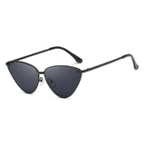 Womens 'Secret' Cat Eye Triange Shape Reflective Sunglasses Astroshadez-ASTROSHADEZ.COM-Black Black-ASTROSHADEZ.COM